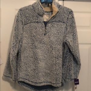 Sherpa type sweatshirt aqua color